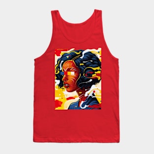 Black colorful portrait Tank Top